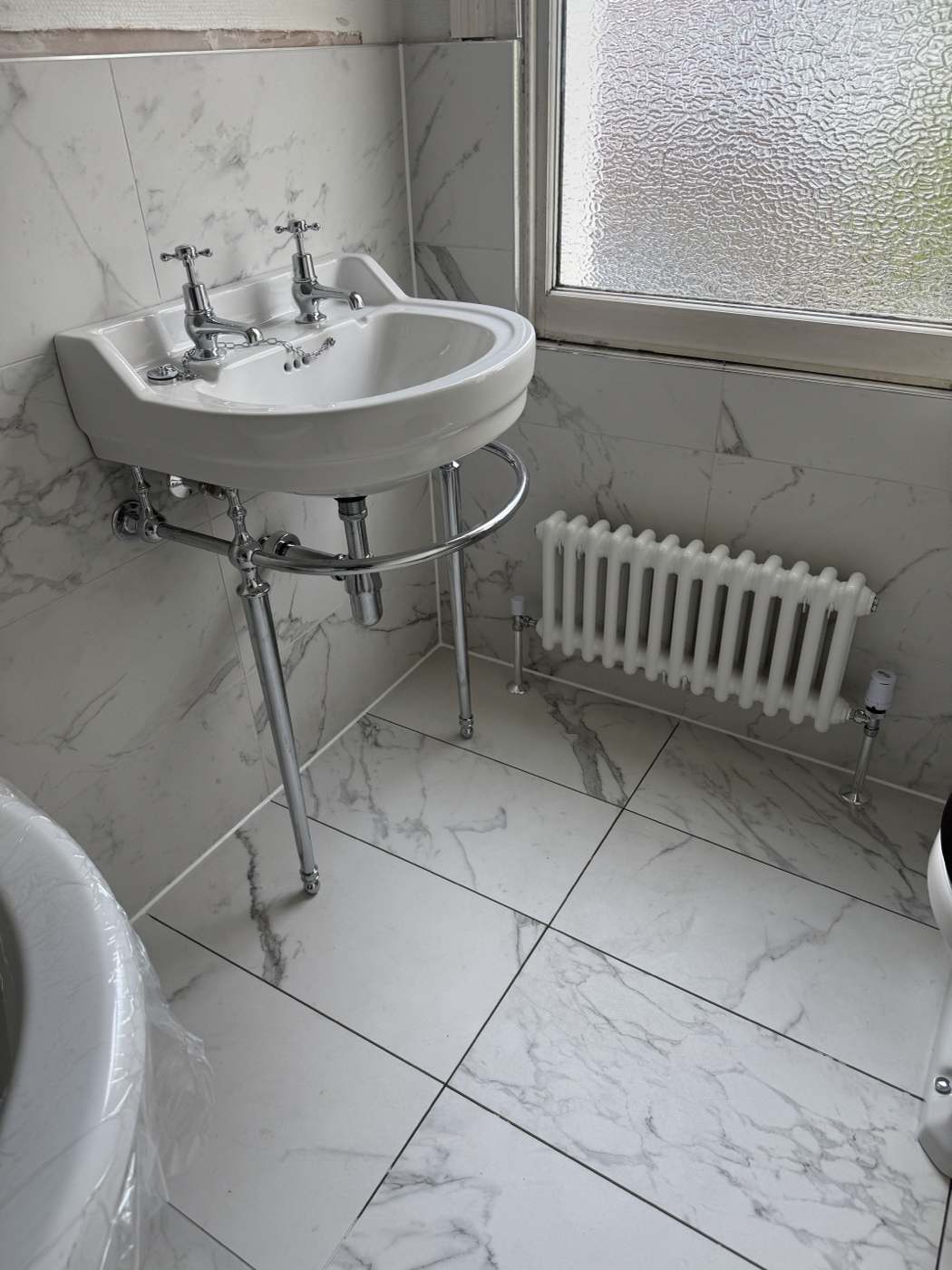 Designer washbasin bathroom renovation Hertfordshire