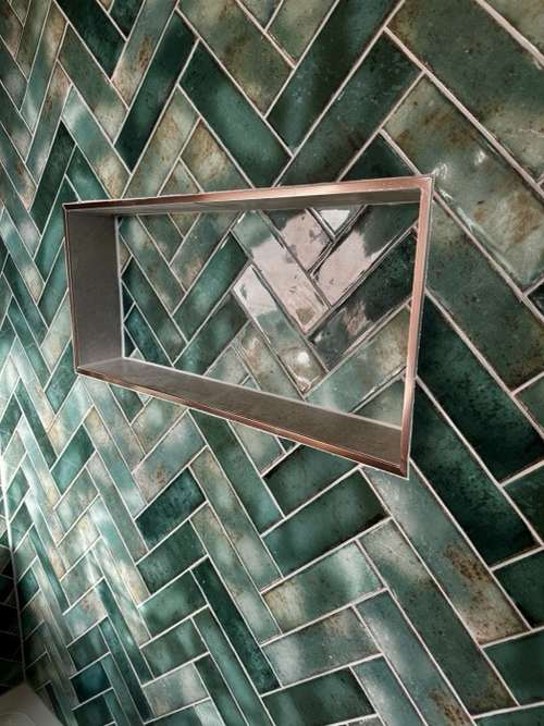 Herringbone bathroom renovation, St Albans