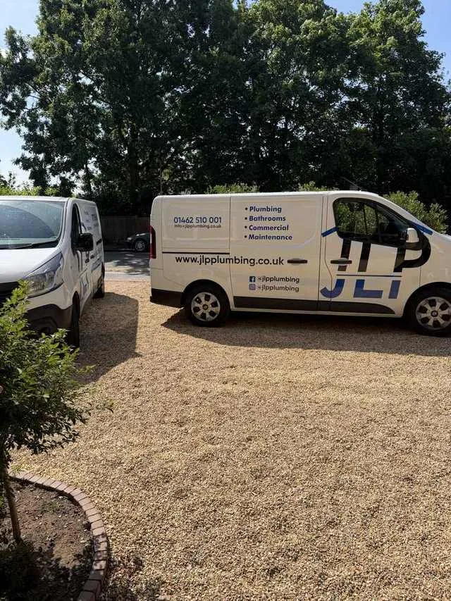 JLP Plumbing & Bathrooms van, Hertfordshire